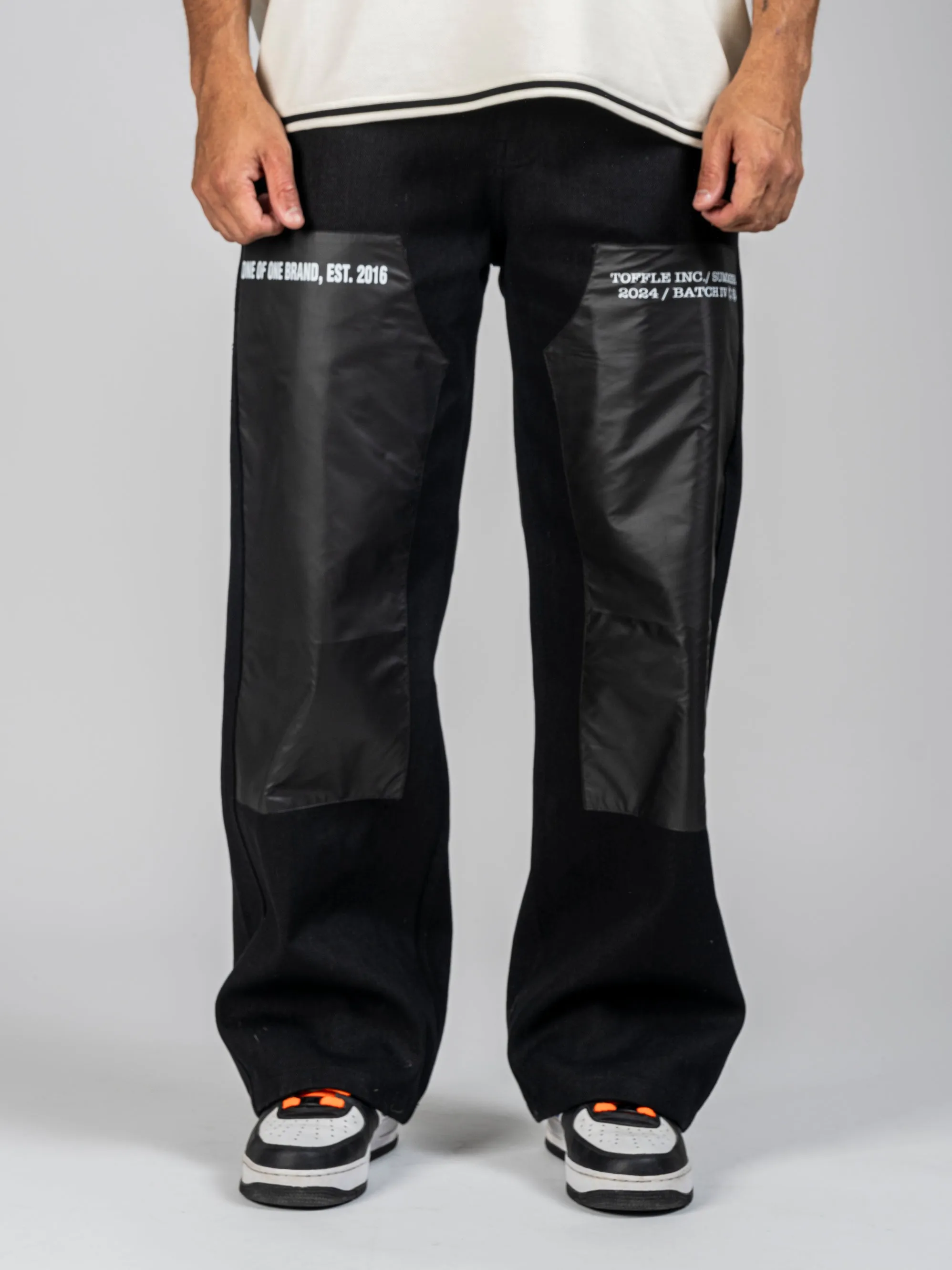 Black Printed Knee Denim