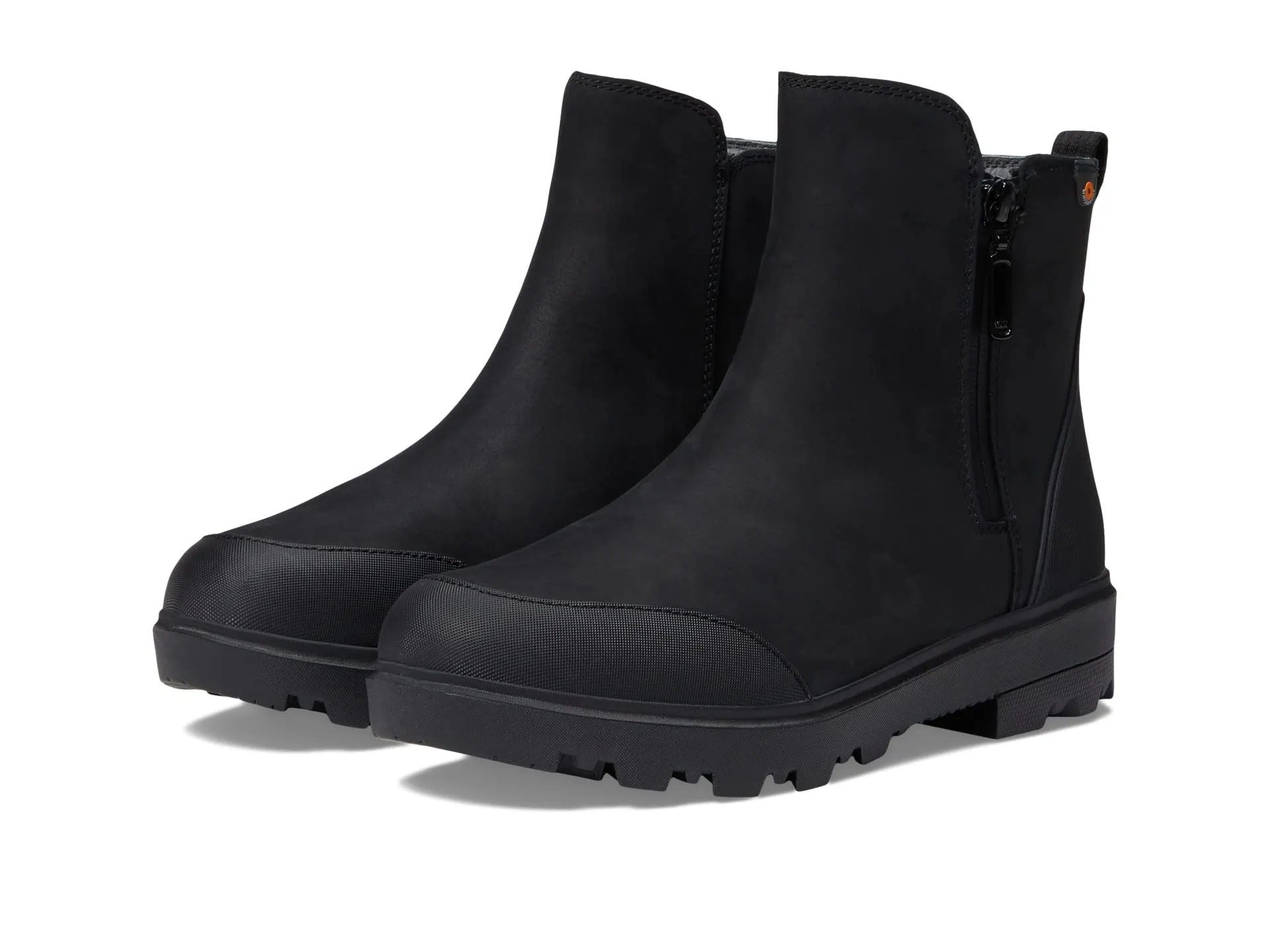 Bogs Holly Zip Leather Boots, black