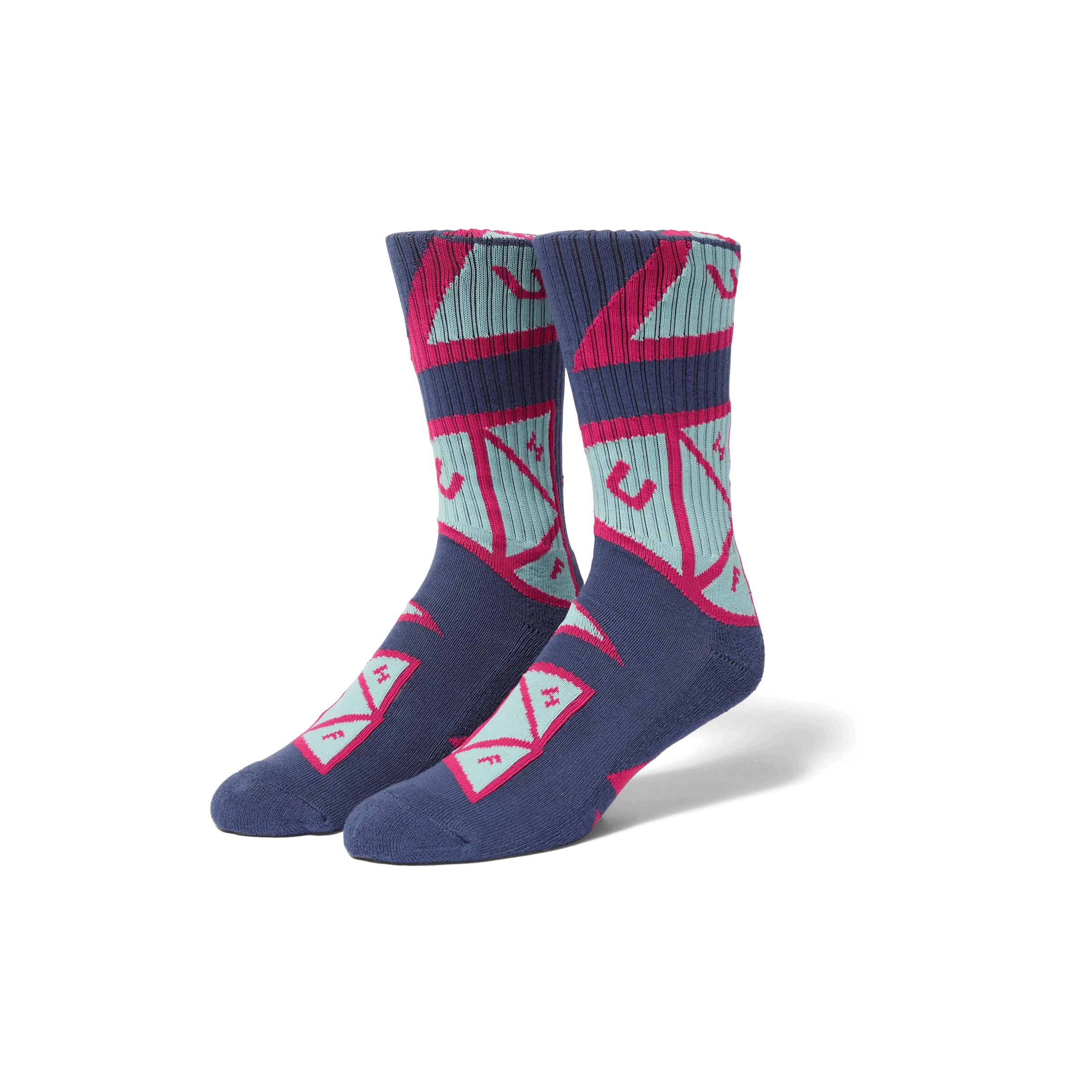 Skewed Triple Triangle Crew Sock